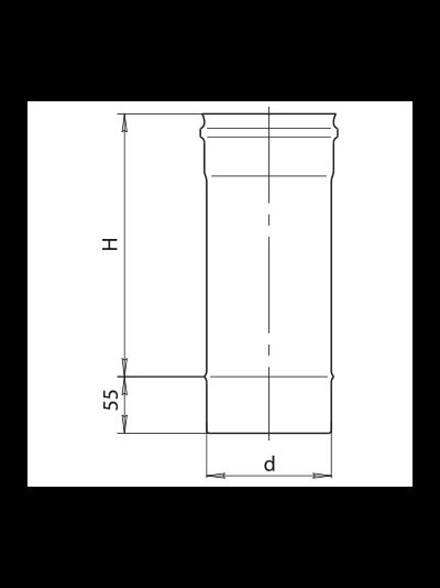 Дымоход 0,25м для отвода дыма и газов на прямых участках