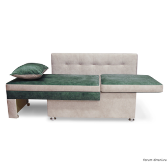 Кушетка Лилия, Зеленая/Слоновая кость Правая