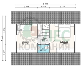 Уютный домик из бруса 6x8 с мансардой