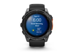 Умные часы Garmin Fenix 8 - 51 мм, AMOLED серый, черный силиконовый ремешок (010-02905-00)