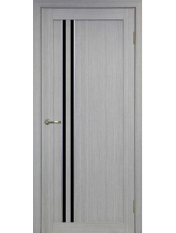 OPTIMA PORTE/ TURIN 525 АПС ДУБ СЕРЫЙ/ СТЕКЛО ЧЕРНЫЙ LACOBEL