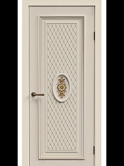 Дверь Токио слоновая кость с золотой патиной
