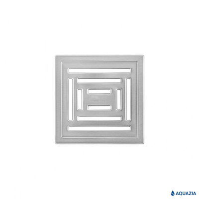 Трап водосток PLATZ Uno 100х100 Боковой выпуск (Матовый хром)