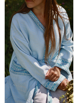 Халат для бани из льна ручного ткачества "Уют"