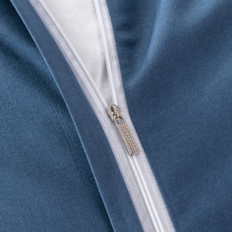 Однотонный сатин постельное белье с вышивкой цвет Серо синий (1.5 спальное, двуспальное, Евро и Дуэт семейный) CH052
