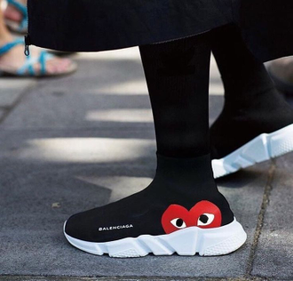 Кроссовки Balenciaga Speed Trainer x Comme des Garçons черные