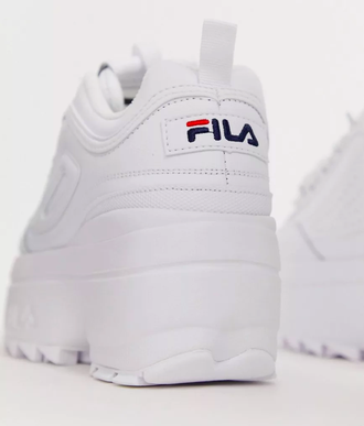 Fila Disruptor 2 Белые кожаные на танкетке