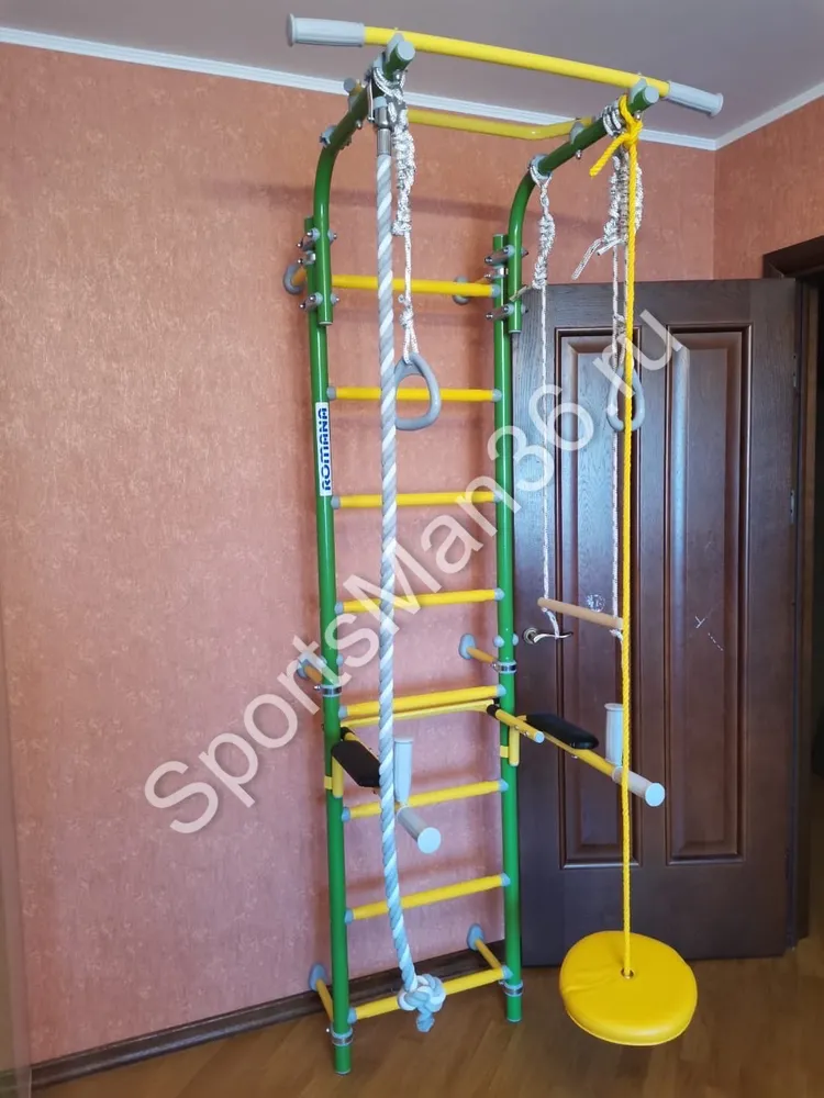 Шведская стенка ROMANA Next Top зелёное яблоко + DOP2 БРУСЬЯ РАЗБОРНЫЕ НАВЕСНЫЕ Romana 
