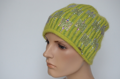 Итальянская зимняя шапка Вицио желтая