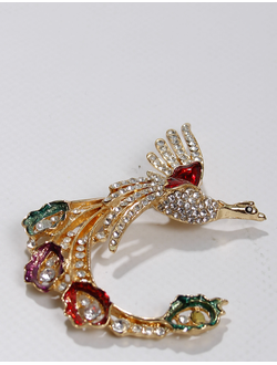 Брошь "Жар-птица длинный хвост"
