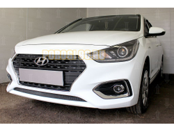 Защита радиатора Hyundai Solaris 2017- black