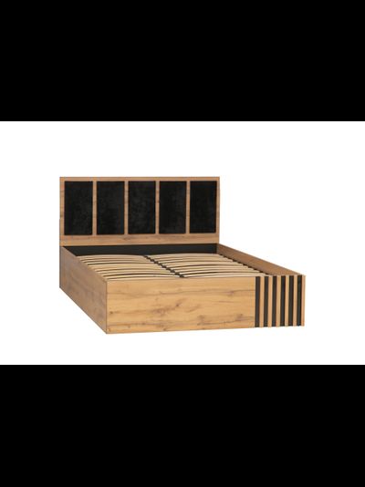 Либерти 51.26 Кровать универсальная (ортопед 5Н или подъемник) (дуб вотан / черный / ткань велюр монако черный) (без основания)