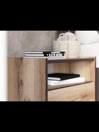 Прага Тумба прикроватная Дуб Венге/Дуб Делано