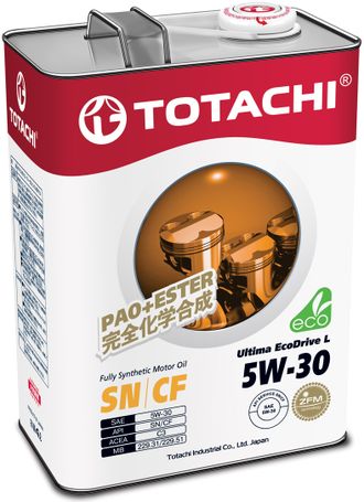 Масло моторное TOTACHI Ultima Ecodrive L SN 5w30 4л синт