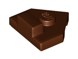 Wedge, Plate 2 x 2 Pentagonal with Center Stud and 1 x 1/2 Raised Tab on Top, Reddish Brown (27928 / 6163991)