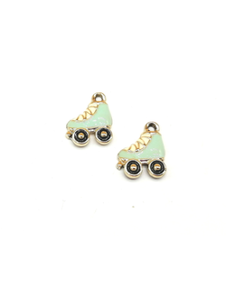 Подвеска с эмалью, ролики голубые