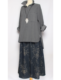 Рубашка вельветовая "АСИММЕТРИЯ" графит до р.52