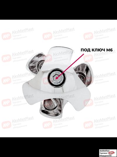 JOK-01DX Соединитель для 3-х труб крестовой правый системы Joker-Uno d=25 мм, цвет: хром