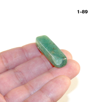 Авантюрин натуральный (галтовка) зеленый №1-89: 6,2г - 35*11*8мм