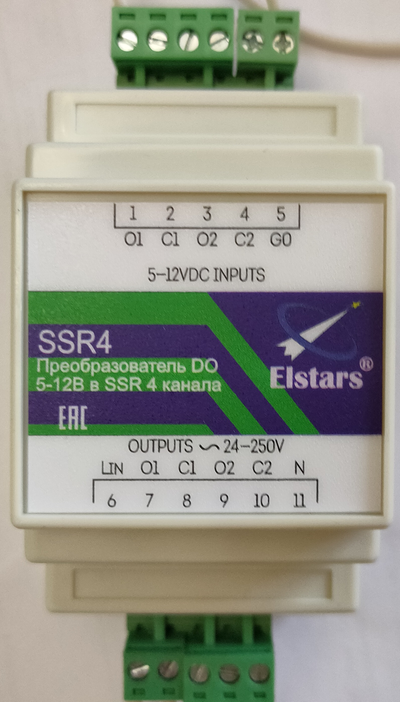 Модуль 4-х канального твердотельного реле SSR4