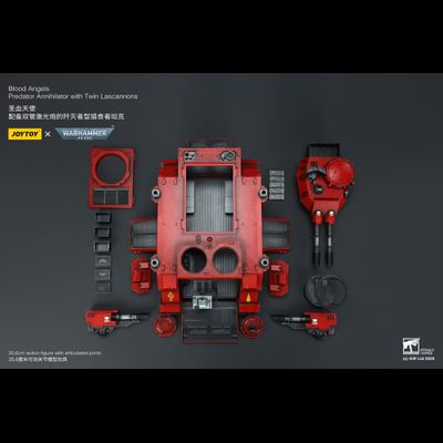 Хищник-Аннигилятор Кровавых Ангелов (Warhammer 40k) - КОЛЛЕКЦИОННАЯ ФИГУРКА 1/18 Blood Angels Predator Annihilator with Twin Lascannons (JT01499) - JOYTOY