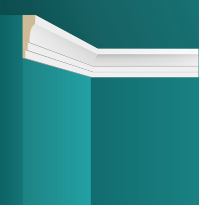 Потолочный карниз Ultrawood CR0027, из ЛДФ-декора, под покраску, 2.44 м.