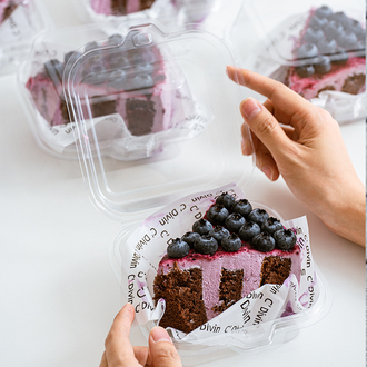 Коробочка для бенто торта, пластиковая 15х15х12,5 см