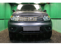 Защита радиатора УАЗ Патриот (рестайлинг 2) 2014-2016 (5 частeй) chrome