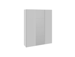 Шкаф-купе 3-х дверный «Траст» 1800 Белый снег, Стекло Белый Глянец/Зеркало/Стекло Белый Глянец