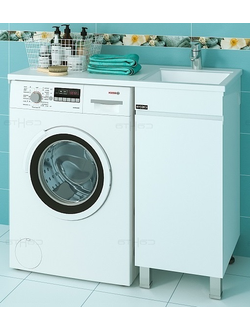 Тумба напольная Марс 38 R с умывальником над стиральной машиной Лидер 100