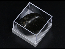 Метеорит "Царёв" в пластиковом боксе, галтовка, Россия, Волгоградская обл (30*21*14 мм, 15 г) №23454