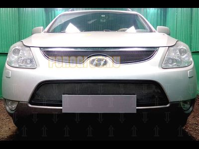 Защита радиатора Hyundai IX55 2009-2013 black верх