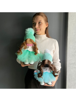 КУКЛЫ РУЧНОЙ РАБОТЫ В БИРЮЗОВОМ И ГОЛУБОМ НАРЯДЕ
