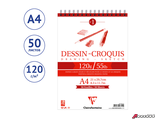 Скетчбук 50л. А4 на гребне Clairefontaine &quot;Dessin croquis&quot;, 120г/м2. 96614C