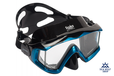 Маска для дайвинга Scuba Brothers Sigma Blue, трехстекольная