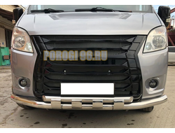 Защита переднего бампера с перемычками (бампер «Lexus») d76/60 для ГАЗ ГАЗель Next 2014-
