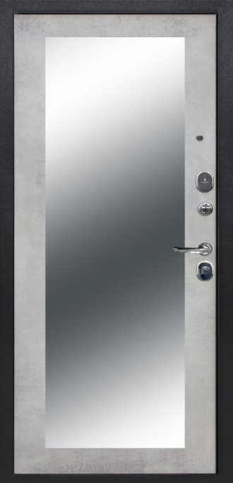 Металлическая входная дверь "Монтана Зеркало Бетон Снежный"