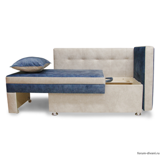 Кушетка Лилия, Синяя/Слоновая кость Правая