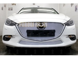 Защита радиатора Mazda 3 2016-2019 chrome верх PREMIUM