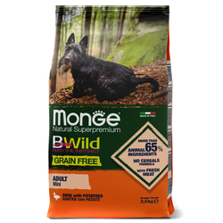 Monge BWild Grain Free Mini (Монж) беззерновой корм для собак мелких пород утка с картофелем 2,5 кг