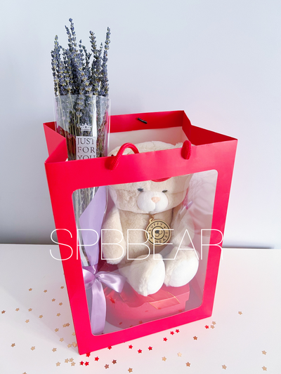 Подарочный набор №17 - Плюшевый котик на выбор, Лаванда, Киндер бокс средний