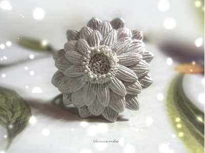 Перламутровое кольцо "Рассветный Цветок"