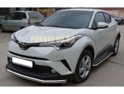 Защита переднего бампера d60 для Toyota C-HR (2018-...)