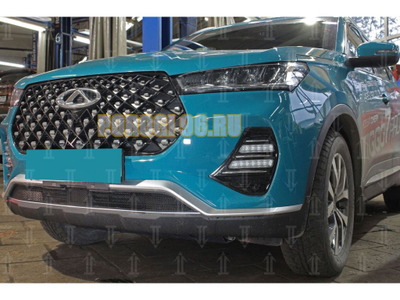Защита радиатора для Chery Tiggo 7 Pro 2020- black низ