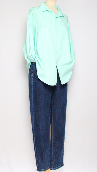 Джинсы  МОМ 21036 на резинке синие р.40,42(р.54,56)