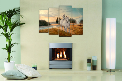 Модульная картина "Странствующие лошади"