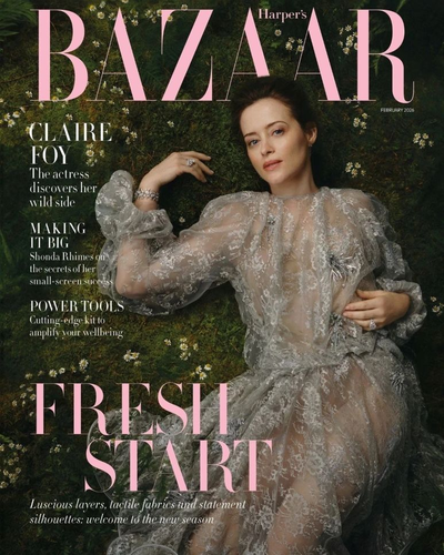 Elle UK Magazine February 2026 FKA Twigs Cover + Harper's Bazaar UK Magazine February 2026 Claire Foy Cover Two Magazines In One Pack