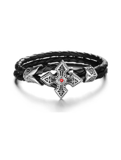 Мужской браслет из кожи "Wild World"
