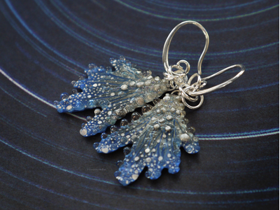 Серьги в виде крылышек русалки "Брызги звёздных волн"