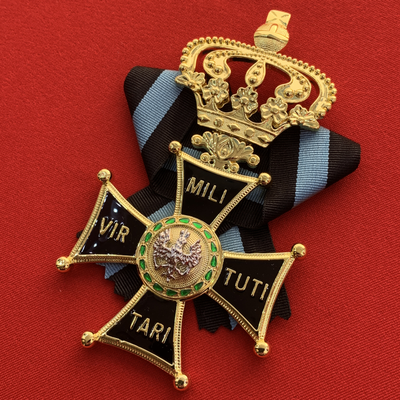 Орден Виртути Милитари или Военного Достоинства 1-й степени с бантом из муаровой ленты. Полноразмерная копия LUX! Лот № 61.